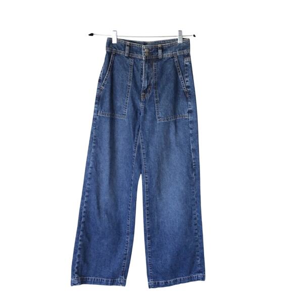 Women's Vintage GAP Wide Leg Jeans 00r / 24 Blue - Picture 1 of 7